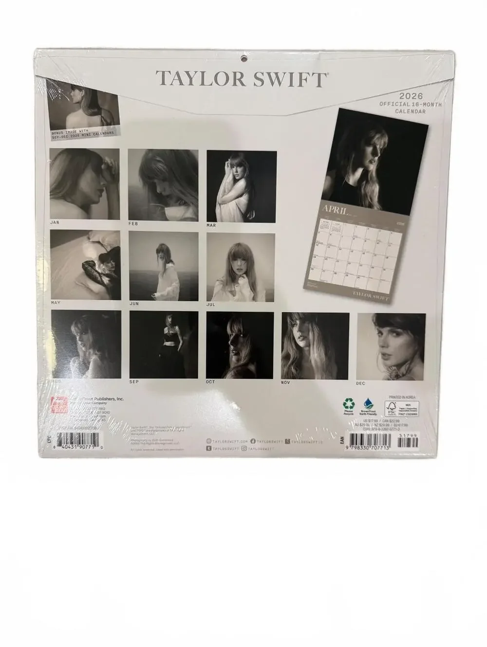 New! Taylor Swift 2026 Official 16-Month Wall Calendar